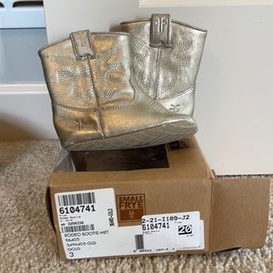 Frye toddler boots - gold - size 3 like new